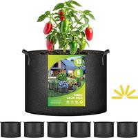 iPower 5-Pack Upgraded Grow Bags - Heavy-Duty Thickened Nonwoven Fabric, Versatile for Plants, Home Storage, Car, Laundry & P...