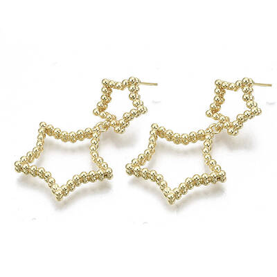Brass Dangle Stud Earring