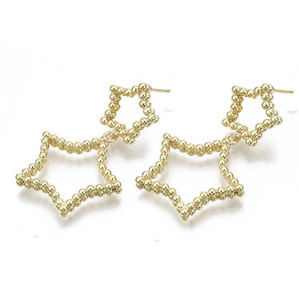Brass Dangle Stud Earring