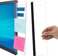 Office Desk Accessories 2pcs Computer Monitor Memo Board Message Board Transparent Acrylic Side Panel Sticky Note Board Left ...