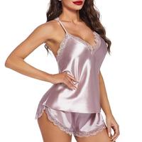 Avidlove Satin Pajamas Set Sleepwear Womens Lingerie Cami Shorts Set Nightwear S-XXL