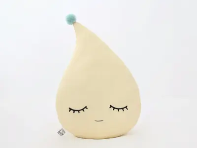 Pastel Yellow Raindrop Pillow