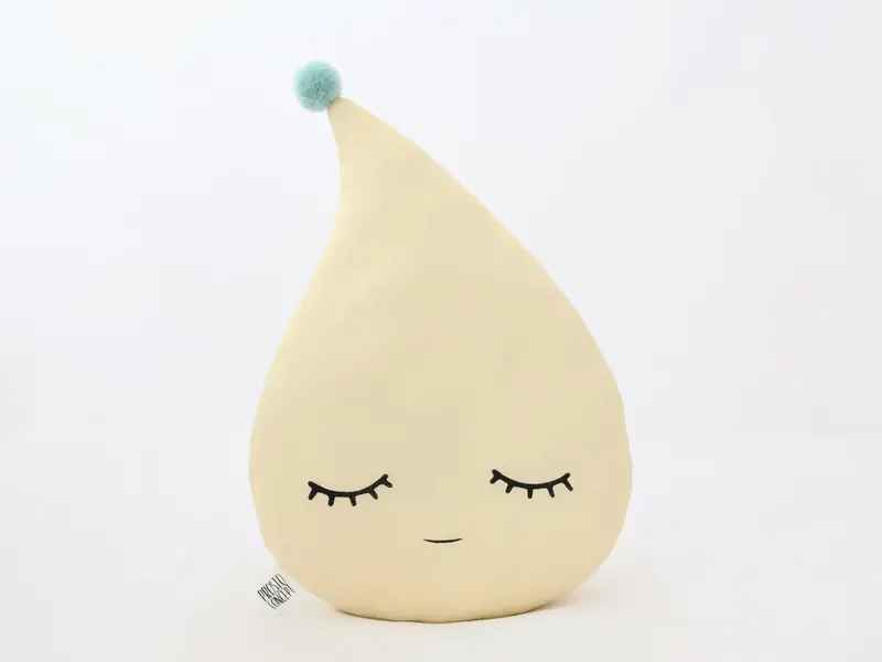 Pastel Yellow Raindrop Pillow