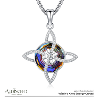 Audinceed Witch's Knot Crystal Necklace, S925 Sterling Silver Cosas Nudo De Bruja Plata 925 Pagan Wiccan Witch Witches Knot S...