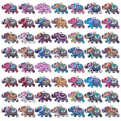 56pcs 28 Styles Alloy Enamel Pendants