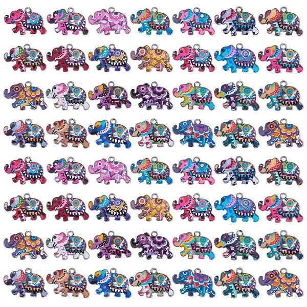 56pcs 28 Styles Alloy Enamel Pendants