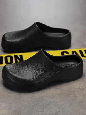 Men's Casual Non-slip Waterproof Slides, Casual Round Toe Slippers for Daily Used, Summer 2024 Comfortable Round Toe Shoes, F...