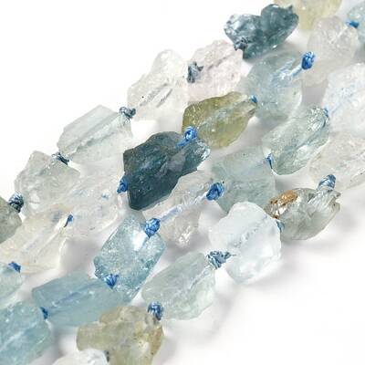 Rough Raw Natural Aquamarine Beads Strands