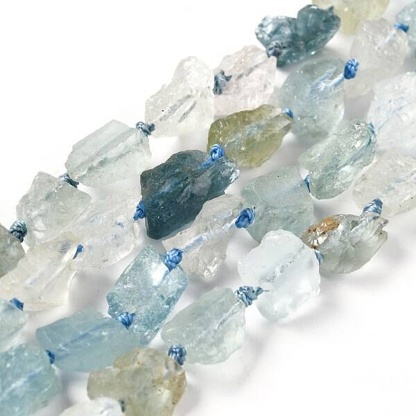 Rough Raw Natural Aquamarine Beads Strands