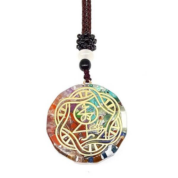 Resin & Natural & Synthetic Mixed Gemstone Pendant Necklaces