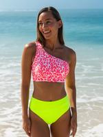Women's Bikini Set, Casual Fashion Chic One Shoulder Swim Top & Swim Bottom Two-piece Swimsuit for Beach Holiday Vacation, La...