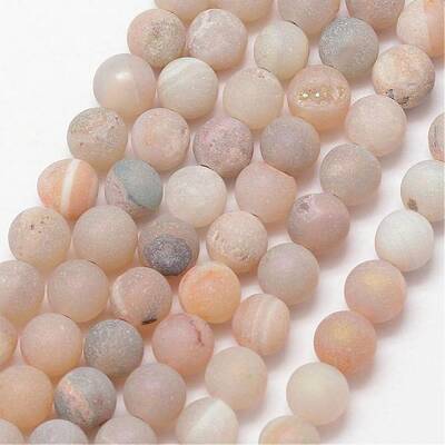 Electroplated Natural Agate Bead Strands
