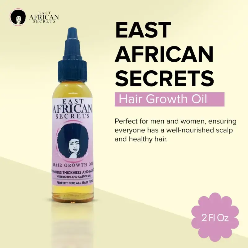 East African Secrets Rapid Hair Growth Oil with Peppermint & Olive for Healthy Scalp - Lightweight Grape Olive Formula 2 Fl O...