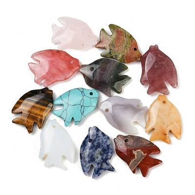 Natural & Synthetic Mixed Stone Pendants