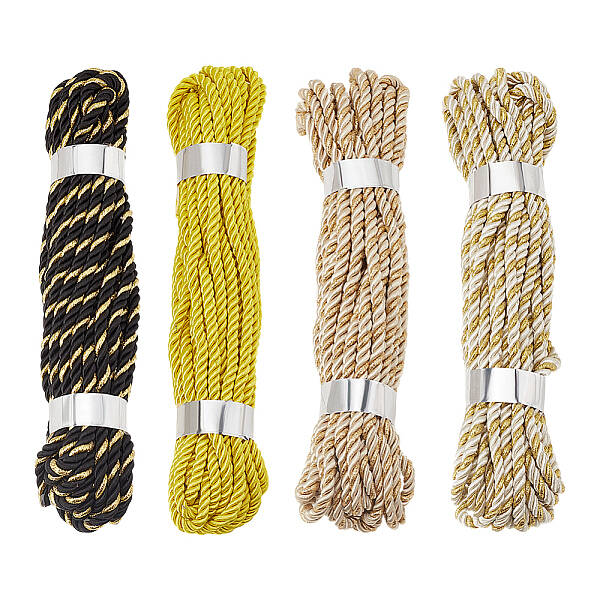 4 Rolls 4 Colors Polyester Cord