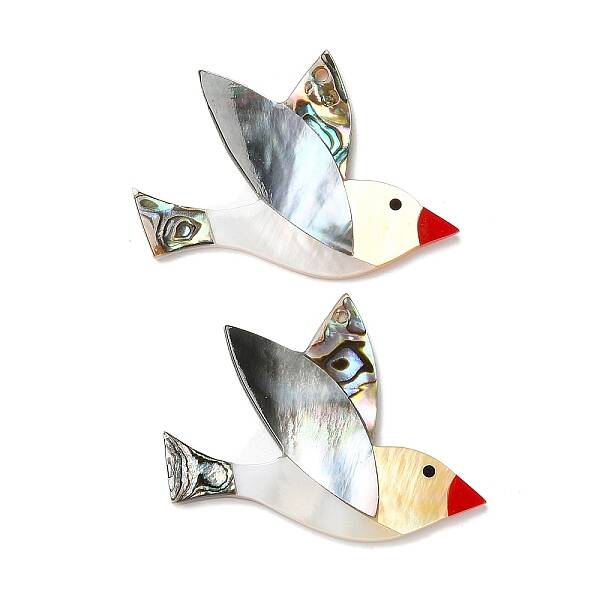 Natural Freshwater Shell & Black Lip Shell & Paua Shell Pendants