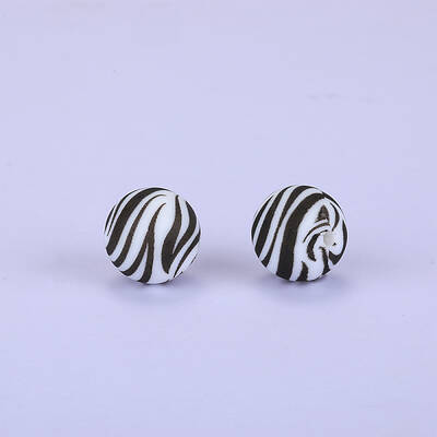 Printed Round Silicone Focal Beads