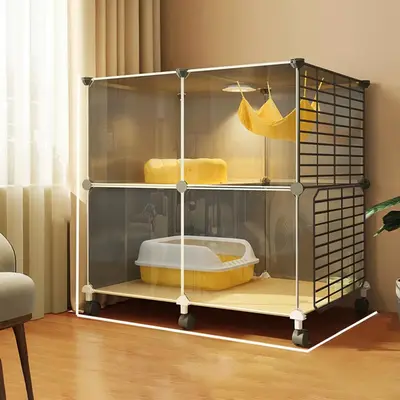Pet Cage, Pet House with Litter Tray, Indoor Cat Cage, Pet Supplies for Small Medium Large Dogs & Cats, Dog & Cat Furniture, ...