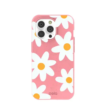 Bubblegum Pink Daisy iPhone 14 Pro Case