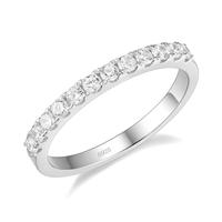 EAMTI 925 Sterling Silver CZ Wedding Band for Women Half Eternity Stackable Ring