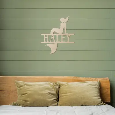 Mermaid Name Wood Sign