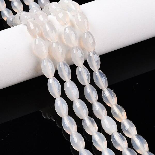 Natural White Agate Beads Strands