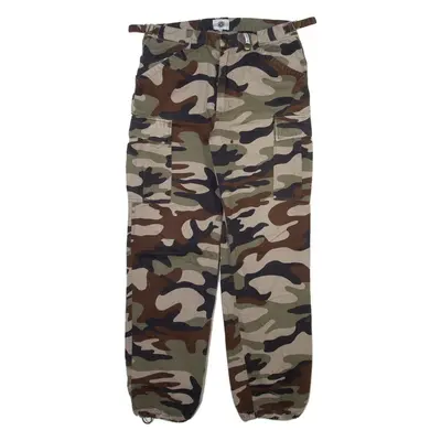 ARMY TEX Cargo Camo Mens Trousers Green Relaxed Tapered W32 L29