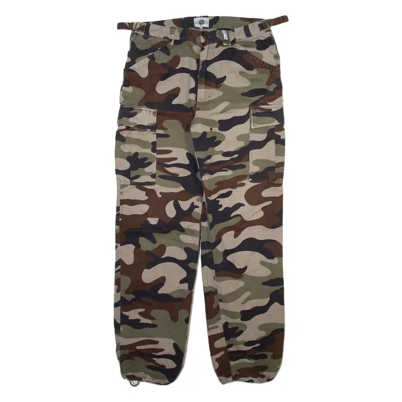 ARMY TEX Cargo Camo Mens Trousers Green Relaxed Tapered W32 L29