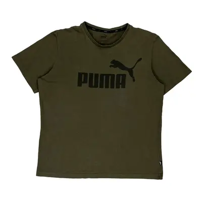 Puma Spellout T-Shirt - Large Khaki Cotton