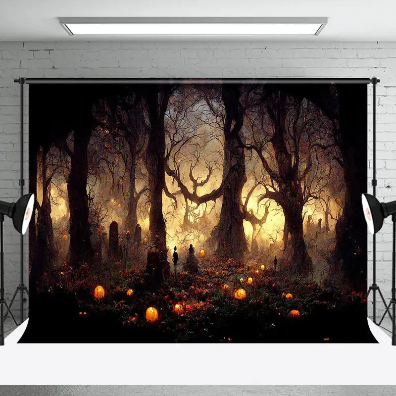 Scary Weird Forest Thorns Light Dusky Photo Backdrop - Aperturee