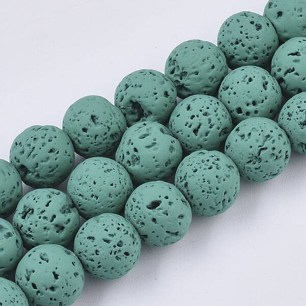 Spray Painted Natural Lava Rock Beads Strands