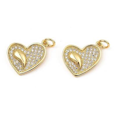 Rack Plating Brass Micro Pave Clear Cubic Zirconia Pendants