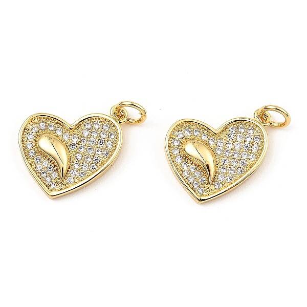 Rack Plating Brass Micro Pave Clear Cubic Zirconia Pendants