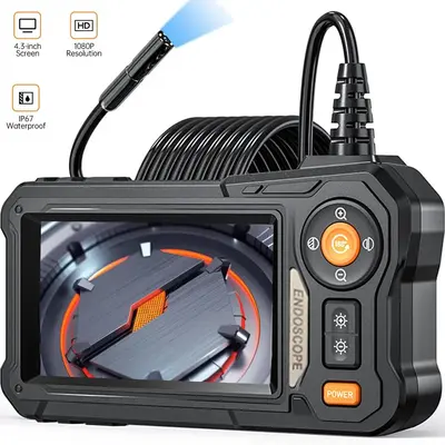 Industrial Endoscope, HD Pipe Inspection Camera with LED Light, Waterproof Snake Camera for Mechanical Equipment Car Repair