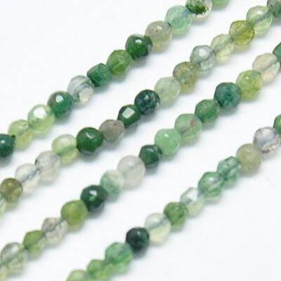 Natural Moss Agate Beads Strands