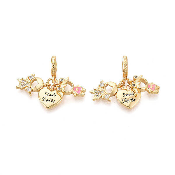 Brass Micro Pave Cubic Zirconia Pendants