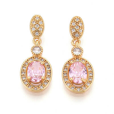 Brass Micro Pave Cubic Zirconia Pendants