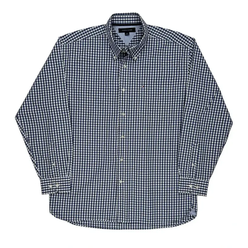Tommy Hilfiger Checked Shirt - Large Blue Cotton | Size: large