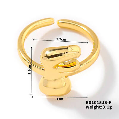 Fashionable Letter Brass Open Cuff for Women