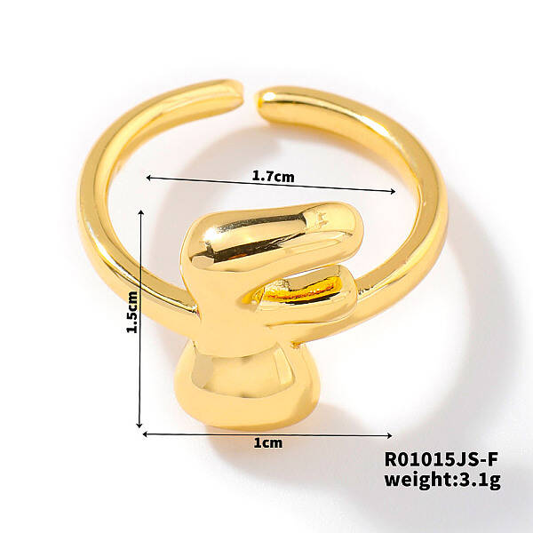Fashionable Letter Brass Open Cuff for Women