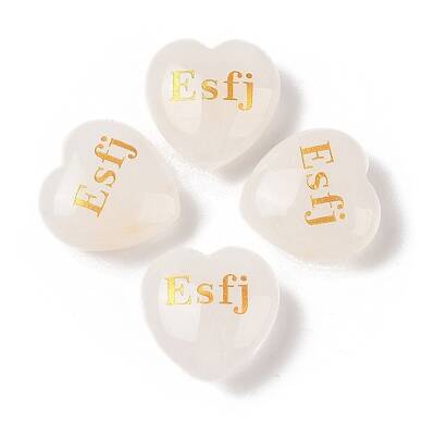 Natural Quartz Crystal Heart Engraving MBTI Figurines Statues for Home Office Desk Decorations