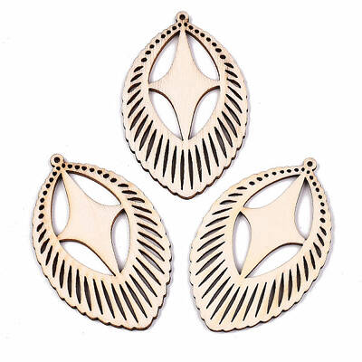 Undyed Natural Hollow Wooden Big Pendants