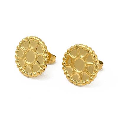 Ion Plating(IP) 304 Stainless Steel Stud Earring Cabochon Settings