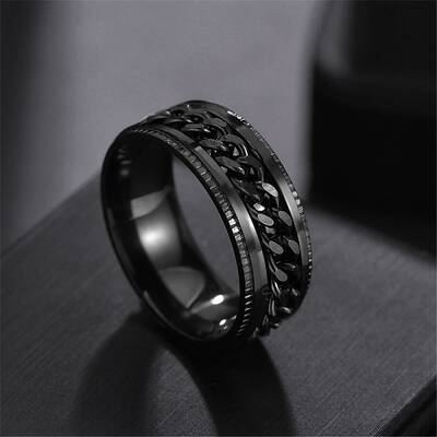 Stainless Steel Chains Rotating Finger Ring