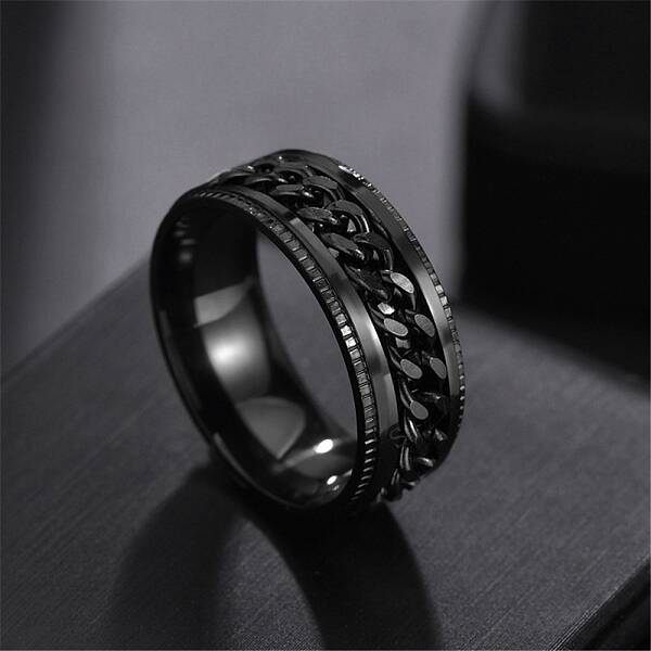 Stainless Steel Chains Rotating Finger Ring