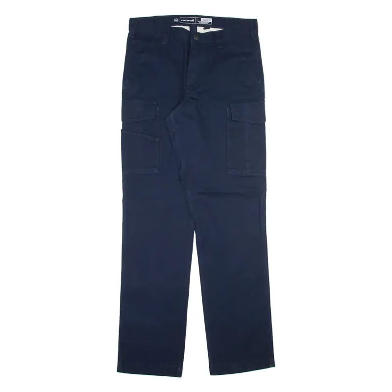 CARHARTT Cargo Mens Trousers Blue Relaxed Straight W33 L36