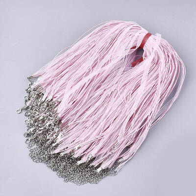 Waxed Cord and Organza Ribbon Necklace Making