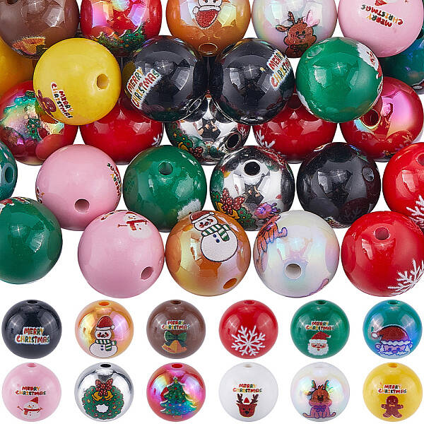 12 Colors Opaque Acrylic Beads