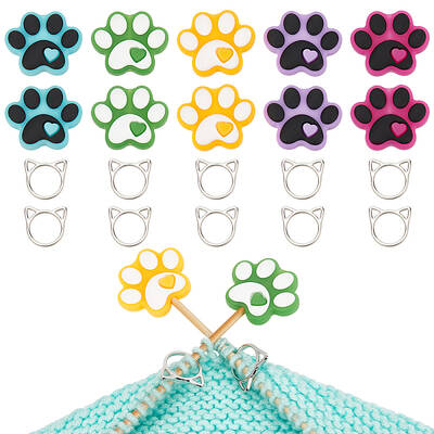 Dog Paw Print Food Grade Eco-Friendly Silicone Beads