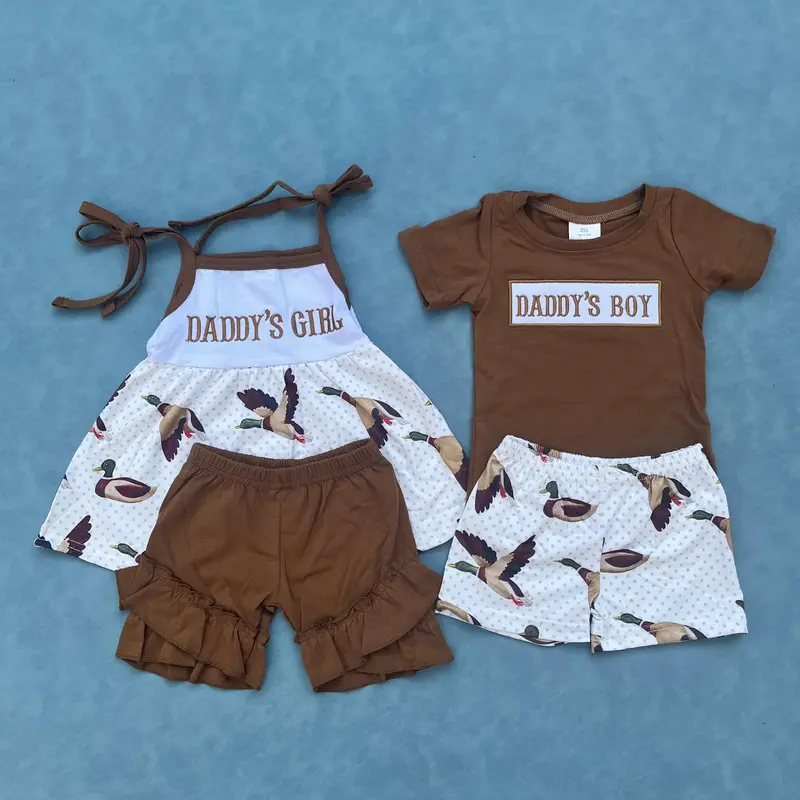 Daddy's boy Fathers day kids mallard duck summer clothes